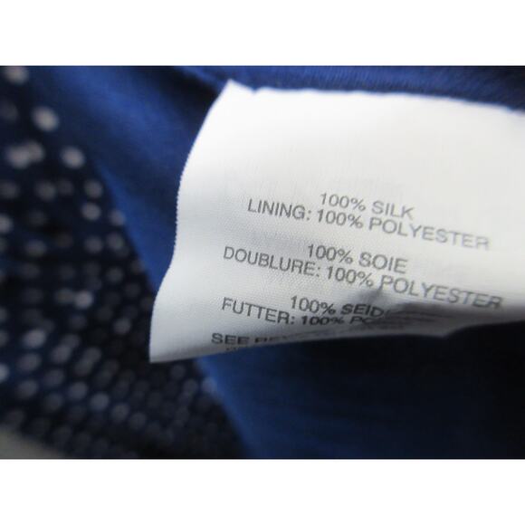 J. Crew Navy Blue Polka Dot Blouson Drop Pleat Silk Midi Dress Size 4 - Picture 8 of 14